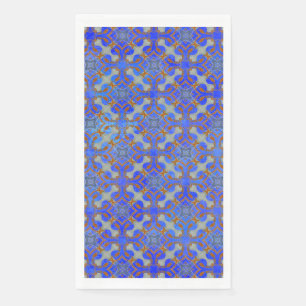 Serviette En Papier Motif diamant orange, Bleu défilé