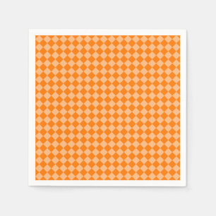 Serviette En Papier Motif diamant Orange Checker