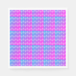 Serviette En Papier Motif diamant rose, violet, bleu
