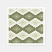Serviette En Papier Motif diamant vert olive (Devant)