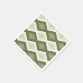 Serviette En Papier Motif diamant vert olive (Coin)
