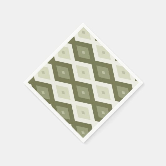 Serviette En Papier Motif diamant vert olive (Coin)