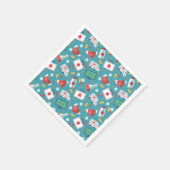 Serviette En Papier Motif d'icône Médicale (Coin)