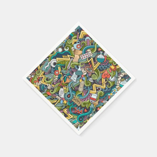 Serviette En Papier Motif d'icône Médicale d'art Abstrait (Coin)