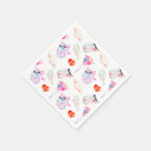 Serviette En Papier Motif d'icônes d'aquarelle de Valentine (Coin)