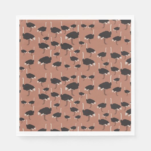 Serviette En Papier Motif d'illustration Ostrich Bird (Devant)