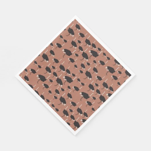 Serviette En Papier Motif d'illustration Ostrich Bird (Coin)