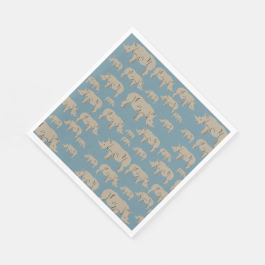 Serviette En Papier Motif d'illustration Rhinoceros Rhino (Coin)