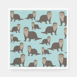 Serviette En Papier Motif d'illustrations de mignon Otter