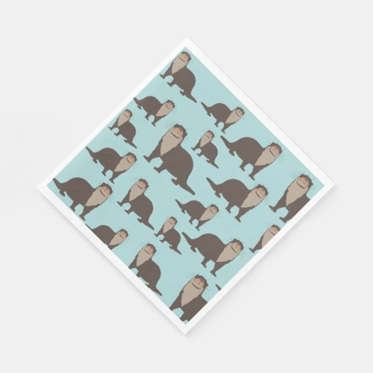 Serviette En Papier Motif d'illustrations de mignon Otter (Coin)