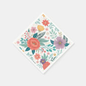 Serviette En Papier Motif d'impression floral dynamique (Coin)