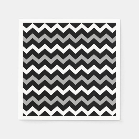 Serviette En Papier Motif d'impression noir blanc et gris (Devant)