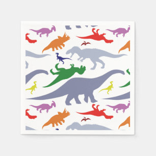 Serviette En Papier Motif Dinosaure coloré (Lumière)
