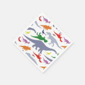 Serviette En Papier Motif Dinosaure coloré (Lumière) (Coin)