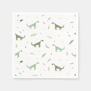Serviette En Papier Motif Dinosaure Vert