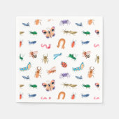 Serviette En Papier Motif d'insectes coloré mignon (Devant)