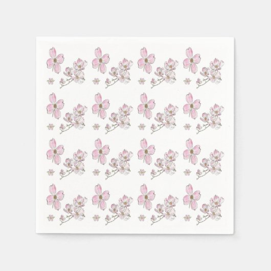 Serviette En Papier Motif Dogwood design sur papier serviettes (Devant)