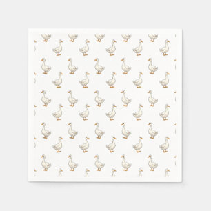 Serviette En Papier Motif d'oie blanche mignonne