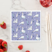Serviette En Papier Motif d'oie et d'oie de la mère bleue et blanche (En situation)
