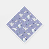 Serviette En Papier Motif d'oie et d'oie de la mère bleue et blanche (Coin)