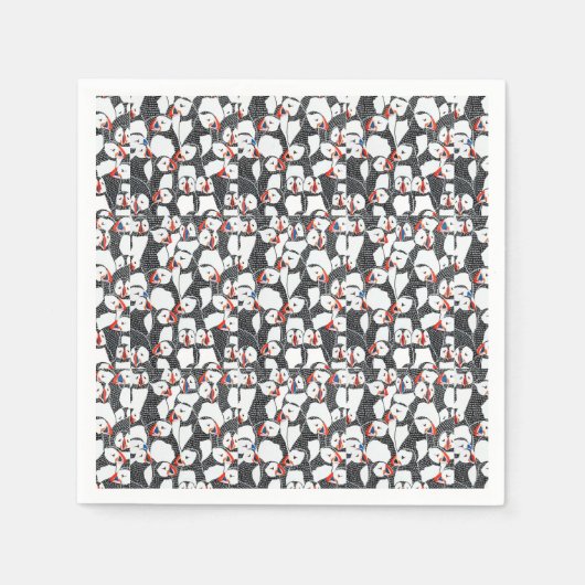 Serviette En Papier Motif d'oiseau de Puffin (Devant)