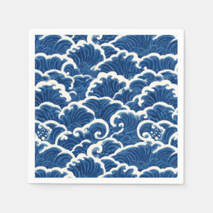 Serviette En Papier Motif d'onde océanique sans faille d'inspiration j