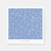 Serviette En Papier Motif Doodle de vacances joli main tiré (Devant)