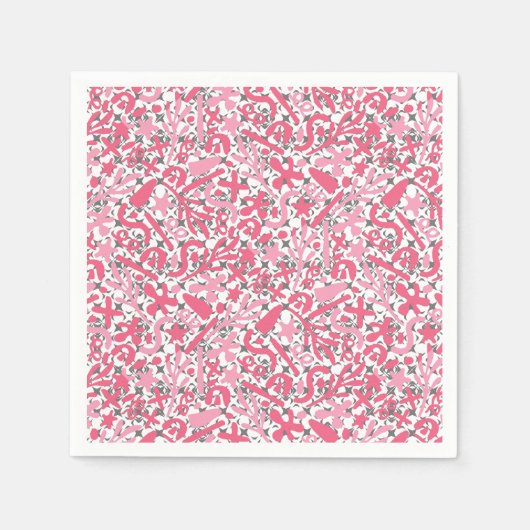 Serviette En Papier Motif Doodle en rose.01.w (Devant)