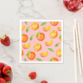 Serviette En Papier Motif d'oranges aquarelles (En situation)