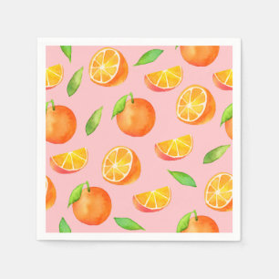 Serviette En Papier Motif d'oranges aquarelles