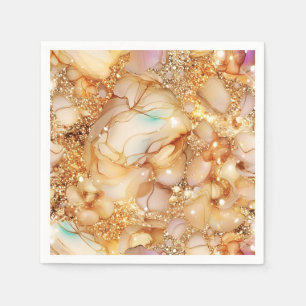 Serviette En Papier Motif doré minimal sans couture scintillant