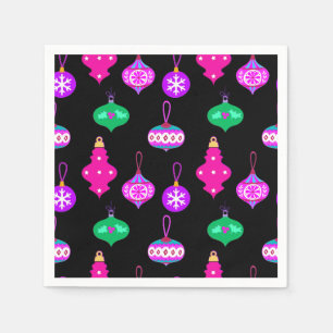 Serviette En Papier Motif d'ornement antique en rose, Turquoise et noi