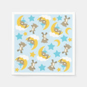 Serviette En Papier Motif D'Ours, Mignonnes Ours, Nounours, Étoiles (Devant)