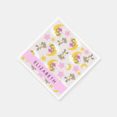 Serviette En Papier Motif D'Ours, Nounours, Étoiles, Votre Nom (Coin)