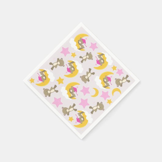 Serviette En Papier Motif D'Ours, Nounours, Mignons Ours, Étoiles (Coin)