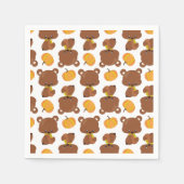 Serviette En Papier Motif D'Ours, Ours Mignons, Automne, Citrouille (Devant)