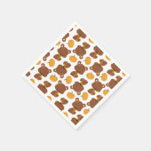 Serviette En Papier Motif D'Ours, Ours Mignons, Automne, Citrouille (Coin)