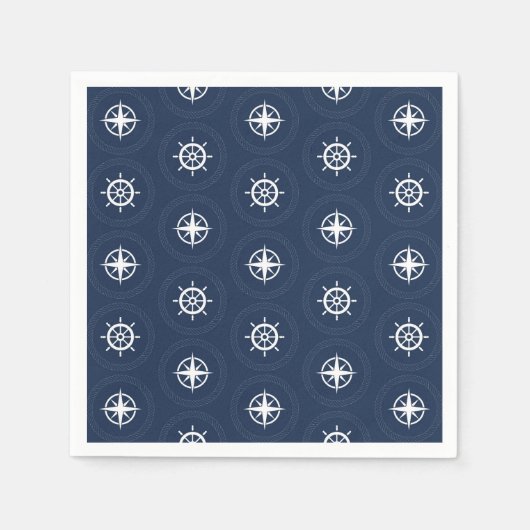 Serviette En Papier Motif d'outils maritimes (Devant)