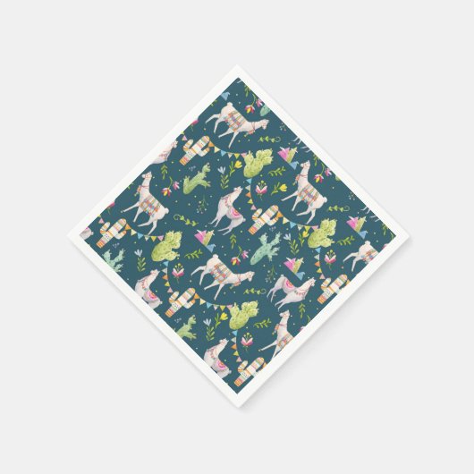 Serviette En Papier Motif Drapeau Llama Aquarelle (Coin)