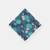 Serviette En Papier Motif du Jardin des Fleurs Tropicales Bleues (Coin)