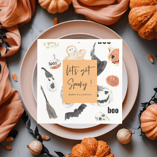 Serviette En Papier Motif effrayant d'Halloween coloré  Joyeux Hallowe
