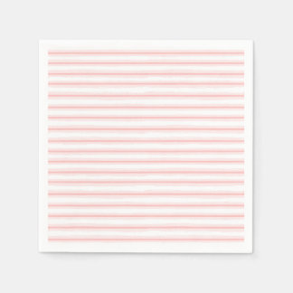 Serviette En Papier Motif élégant à bandes horizontales rose et blanc