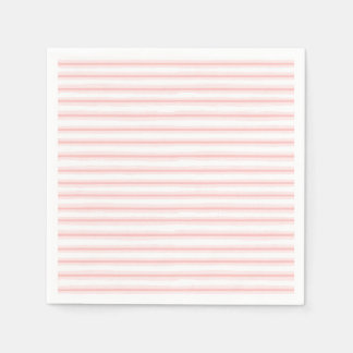 Serviette En Papier Motif élégant à bandes horizontales rose et blanc