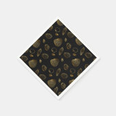 Serviette En Papier Motif élégant Black Gold Seashells (Coin)
