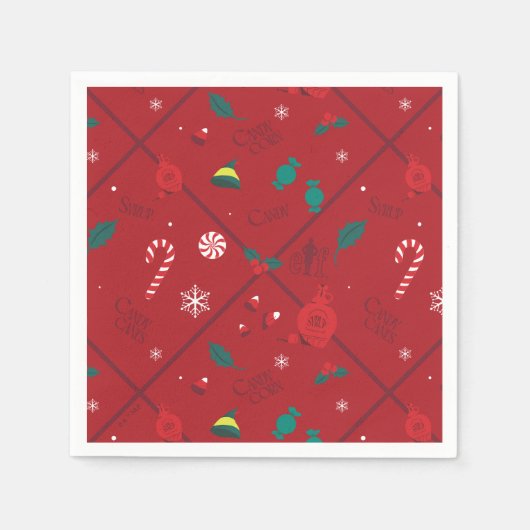 Serviette En Papier Motif Elf Candy Checker (Devant)