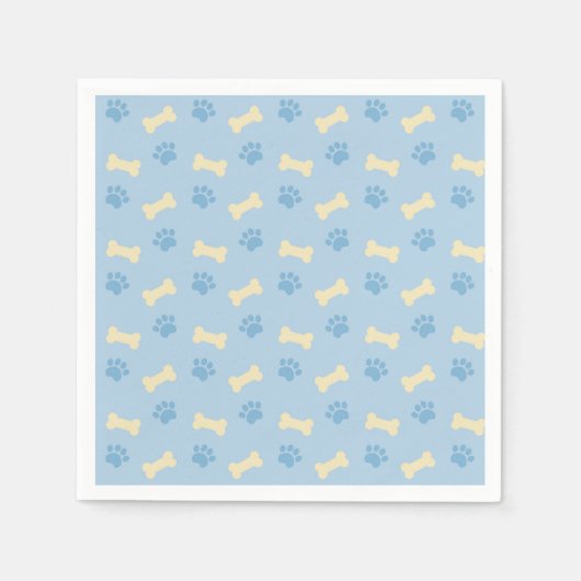 Serviette En Papier Motif Empreinte de patte bleu (Devant)