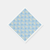 Serviette En Papier Motif Empreinte de patte bleu (Coin)