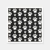 Serviette En Papier Motif, Empreintes de pattes, pattes de chien, noir (Devant)