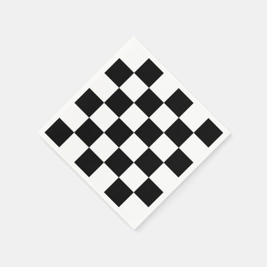Serviette En Papier Motif en À damiers noir et blanc (Coin)