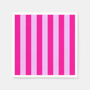 Serviette En Papier Motif en bande rose et magenta